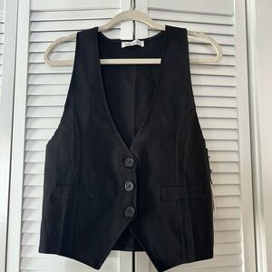Black Buttoned Vest by Forever 21